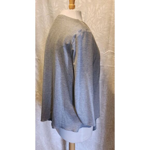 T49 NVELOP gray asymmetrical t-shirt knit 3/4 sleeves Unique versatile style - Picture 9 of 12